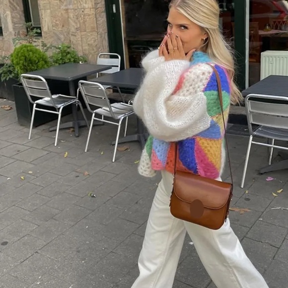 Trendy New ⭐️Color-block Crochet Sweater Cardigan - Picture 6 of 12